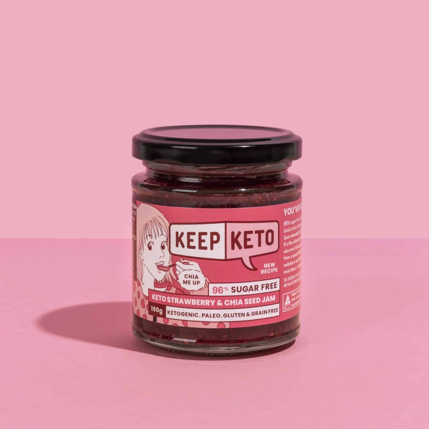 Keep keto strawberry & chia seed jam stacked-scaled