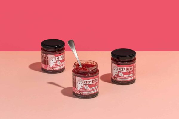 Keep keto strawberry & chia seed jam stacked-scaled