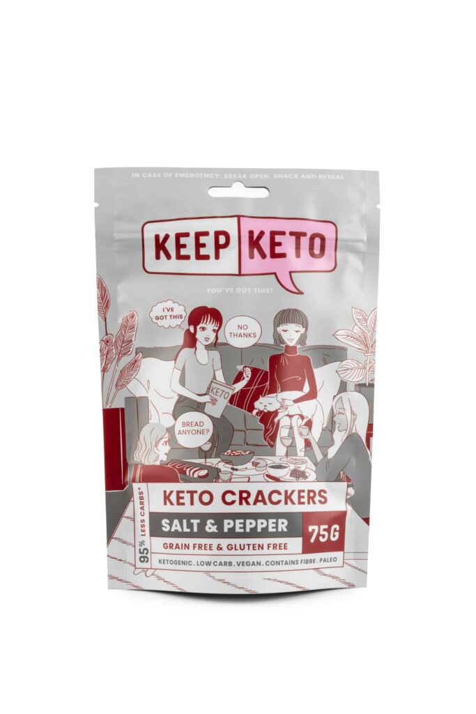 salt & pepper keto crackers