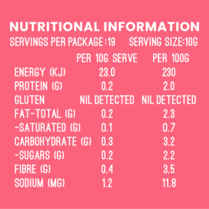 Keep Keto Strawberry and Chia Jam Nutrition Information