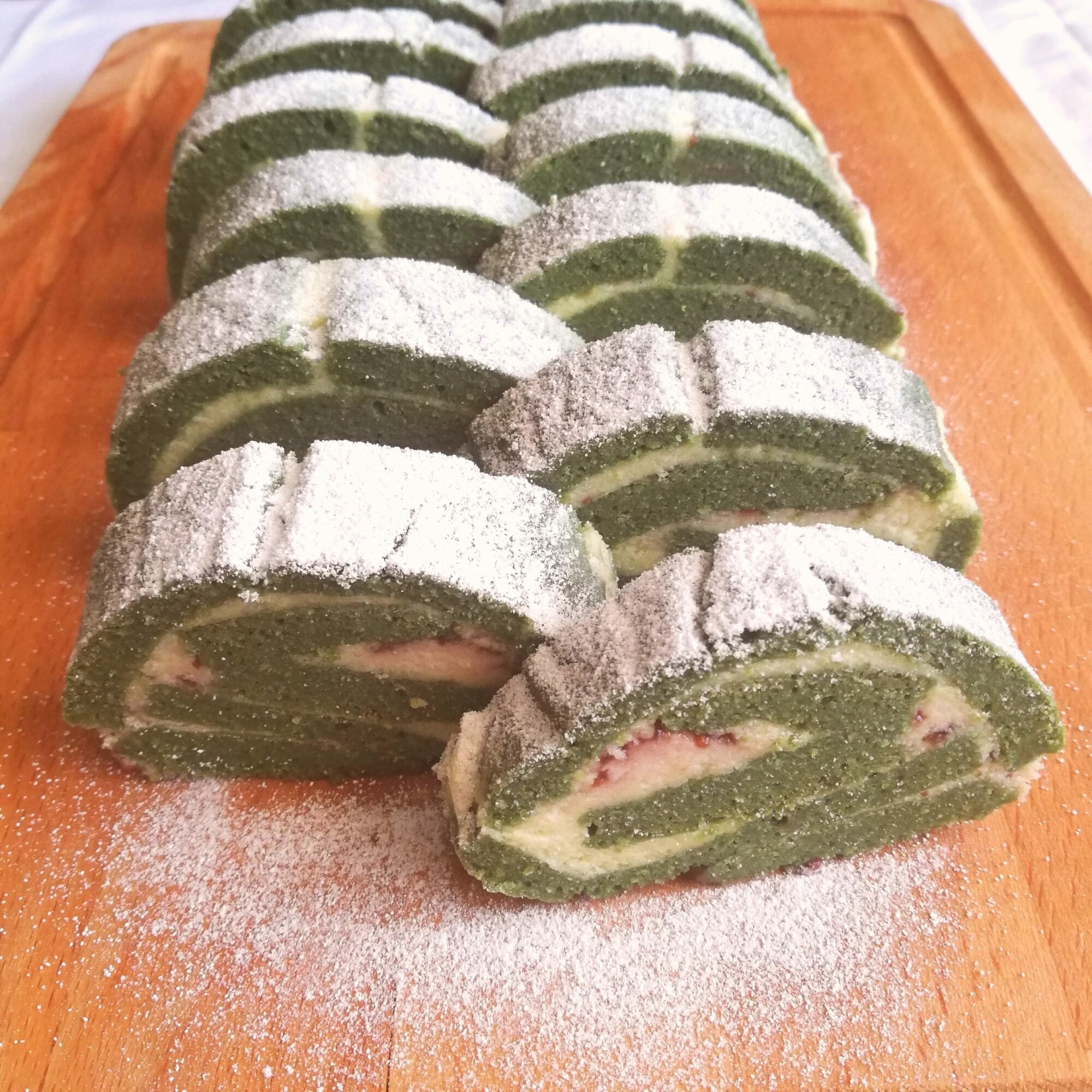 Keto Matcha Jam Swiss Roll