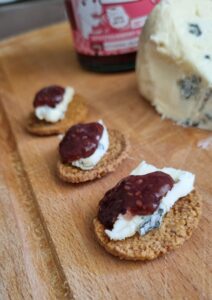 Keto cracker cheese chia jam