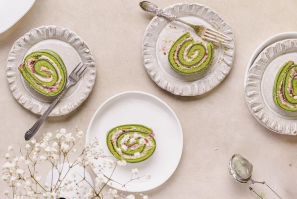 matcha swiss jam roll sugar free